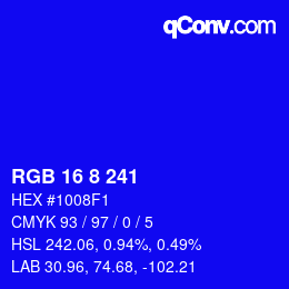 Color code: RGB 16 8 241 | qconv.com