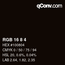 カラーコード: RGB 16 8 4 | qconv.com