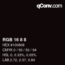 Código de color: RGB 16 8 8 | qconv.com