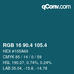 カラーコード: RGB 16 90.4 105.4 | qconv.com