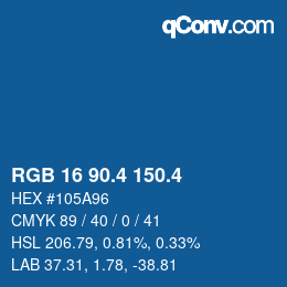 カラーコード: RGB 16 90.4 150.4 | qconv.com