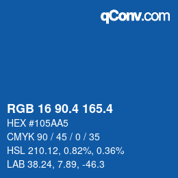カラーコード: RGB 16 90.4 165.4 | qconv.com