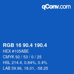 カラーコード: RGB 16 90.4 190.4 | qconv.com