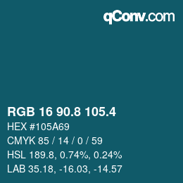 カラーコード: RGB 16 90.8 105.4 | qconv.com