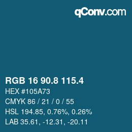 カラーコード: RGB 16 90.8 115.4 | qconv.com