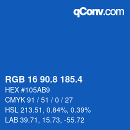 カラーコード: RGB 16 90.8 185.4 | qconv.com