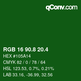 カラーコード: RGB 16 90.8 20.4 | qconv.com
