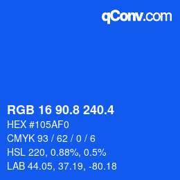 カラーコード: RGB 16 90.8 240.4 | qconv.com