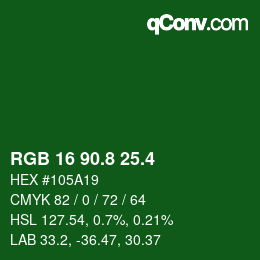 カラーコード: RGB 16 90.8 25.4 | qconv.com