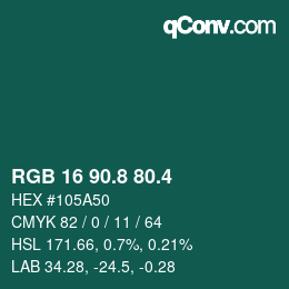 カラーコード: RGB 16 90.8 80.4 | qconv.com