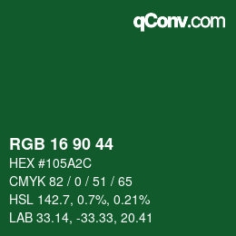 Color code: RGB 16 90 44 | qconv.com