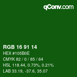 Color code: RGB 16 91 14 | qconv.com