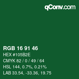 Farbcode: RGB 16 91 46 | qconv.com