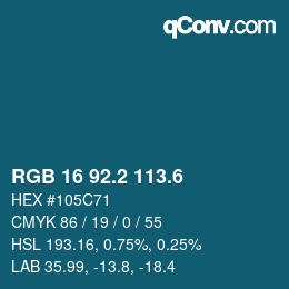 カラーコード: RGB 16 92.2 113.6 | qconv.com