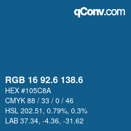 カラーコード: RGB 16 92.6 138.6 | qconv.com