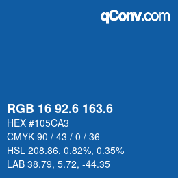 カラーコード: RGB 16 92.6 163.6 | qconv.com