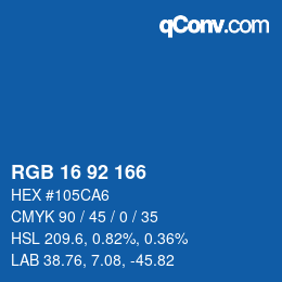 Color code: RGB 16 92 166 | qconv.com