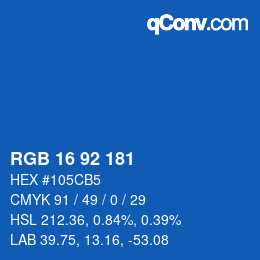 カラーコード: RGB 16 92 181 | qconv.com