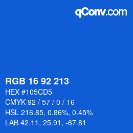 カラーコード: RGB 16 92 213 | qconv.com