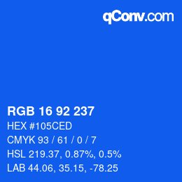 カラーコード: RGB 16 92 237 | qconv.com