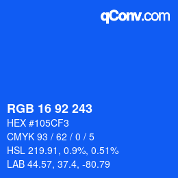 カラーコード: RGB 16 92 243 | qconv.com