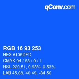 Color code: RGB 16 93 253 | qconv.com