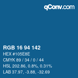 Color code: RGB 16 94 142 | qconv.com