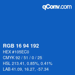 Color code: RGB 16 94 192 | qconv.com