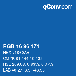 Color code: RGB 16 96 171 | qconv.com