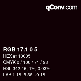 Color code: RGB 17.1 0 5 | qconv.com