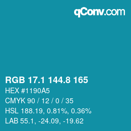 Color code: RGB 17.1 144.8 165 | qconv.com