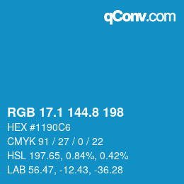 Color code: RGB 17.1 144.8 198 | qconv.com