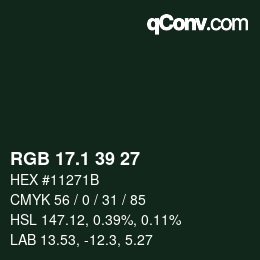 Color code: RGB 17.1 39 27 | qconv.com
