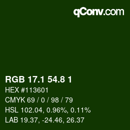 カラーコード: RGB 17.1 54.8 1 | qconv.com