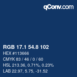 Color code: RGB 17.1 54.8 102 | qconv.com