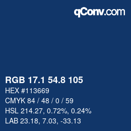 Farbcode: RGB 17.1 54.8 105 | qconv.com