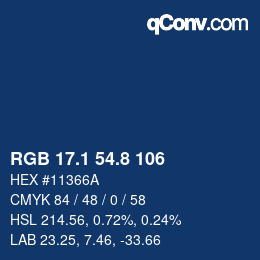 Farbcode: RGB 17.1 54.8 106 | qconv.com