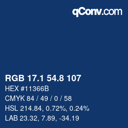 Color code: RGB 17.1 54.8 107 | qconv.com