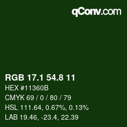 カラーコード: RGB 17.1 54.8 11 | qconv.com