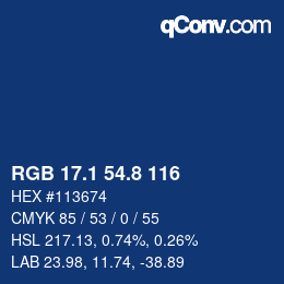 カラーコード: RGB 17.1 54.8 116 | qconv.com