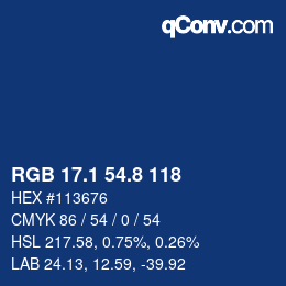 Color code: RGB 17.1 54.8 118 | qconv.com