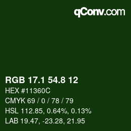 カラーコード: RGB 17.1 54.8 12 | qconv.com