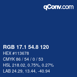 Color code: RGB 17.1 54.8 120 | qconv.com
