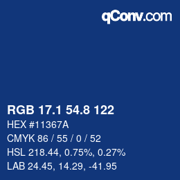Color code: RGB 17.1 54.8 122 | qconv.com