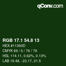 カラーコード: RGB 17.1 54.8 13 | qconv.com