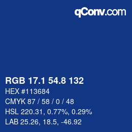Color code: RGB 17.1 54.8 132 | qconv.com