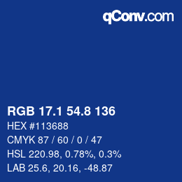 Color code: RGB 17.1 54.8 136 | qconv.com