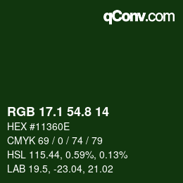 カラーコード: RGB 17.1 54.8 14 | qconv.com