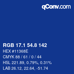 Color code: RGB 17.1 54.8 142 | qconv.com