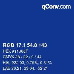 Color code: RGB 17.1 54.8 143 | qconv.com